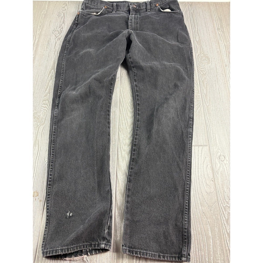 Wrangler Cowboy Cut Jeans Mens 40x34 Straight Leg Black Cotton Western